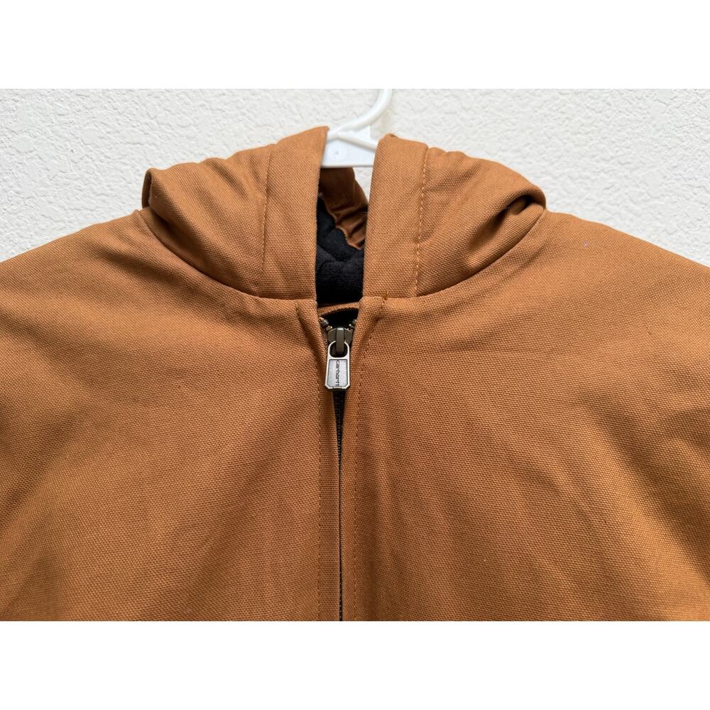 Carhartt Quilted Lined Hooded Jacket Boys Size Large (14-16) Tan Vintage Cotton - Picture 8 of 16